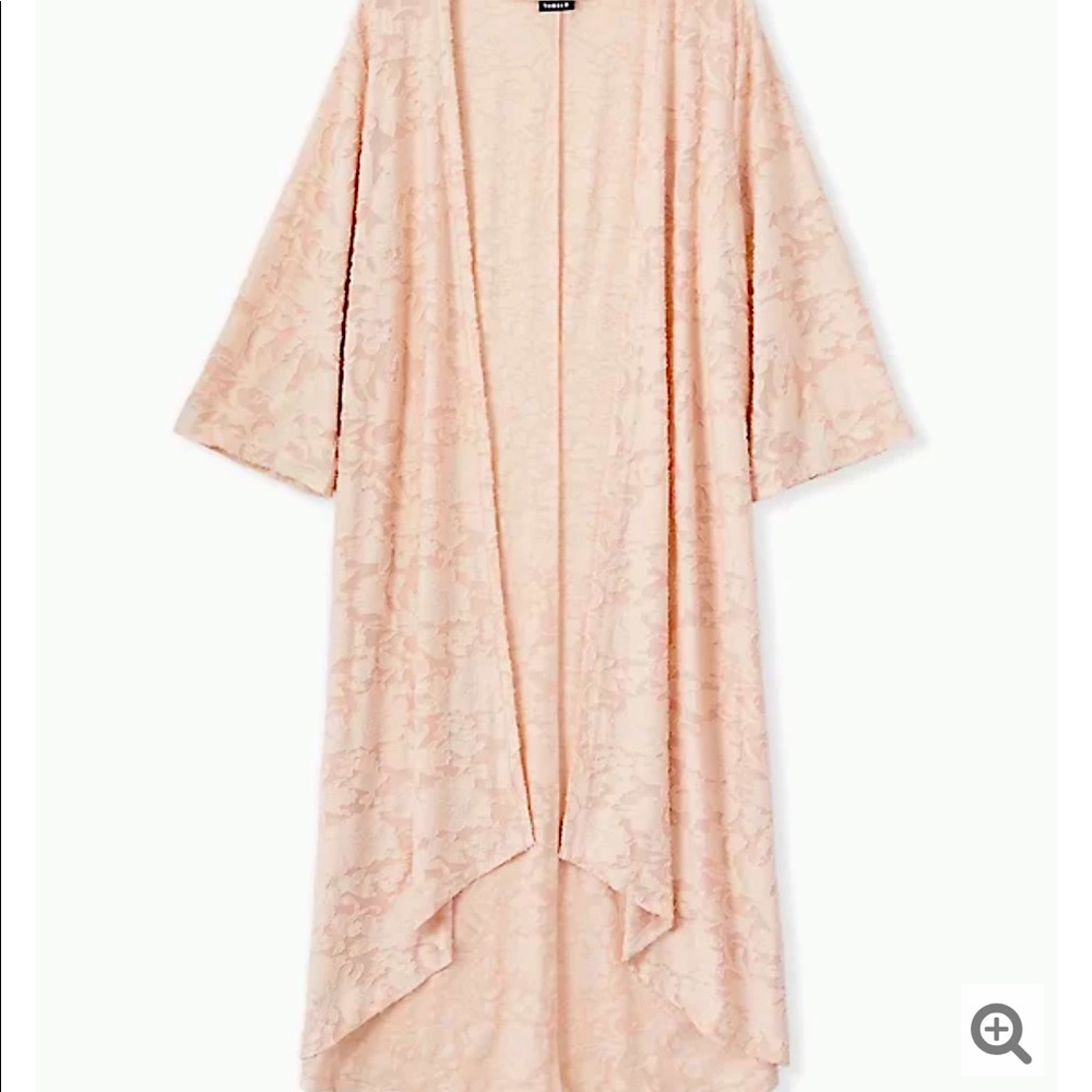 Torrid Blush Pink Burnout Kimono NWOT